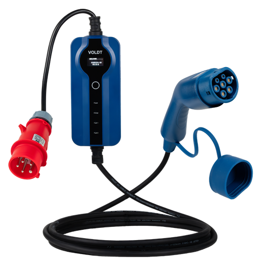 Type 2 - 16A czerwone gniazdo CEE | 3 fazy | Regulowany 8A - 16A | 11kW kabel do ładowania