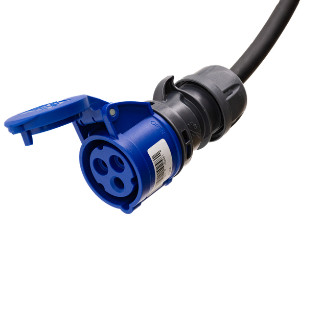 Adapter kabel type 2 (strona stacji ładowania) do 3-biegunowego gniazda 16A niebieskiego CEE