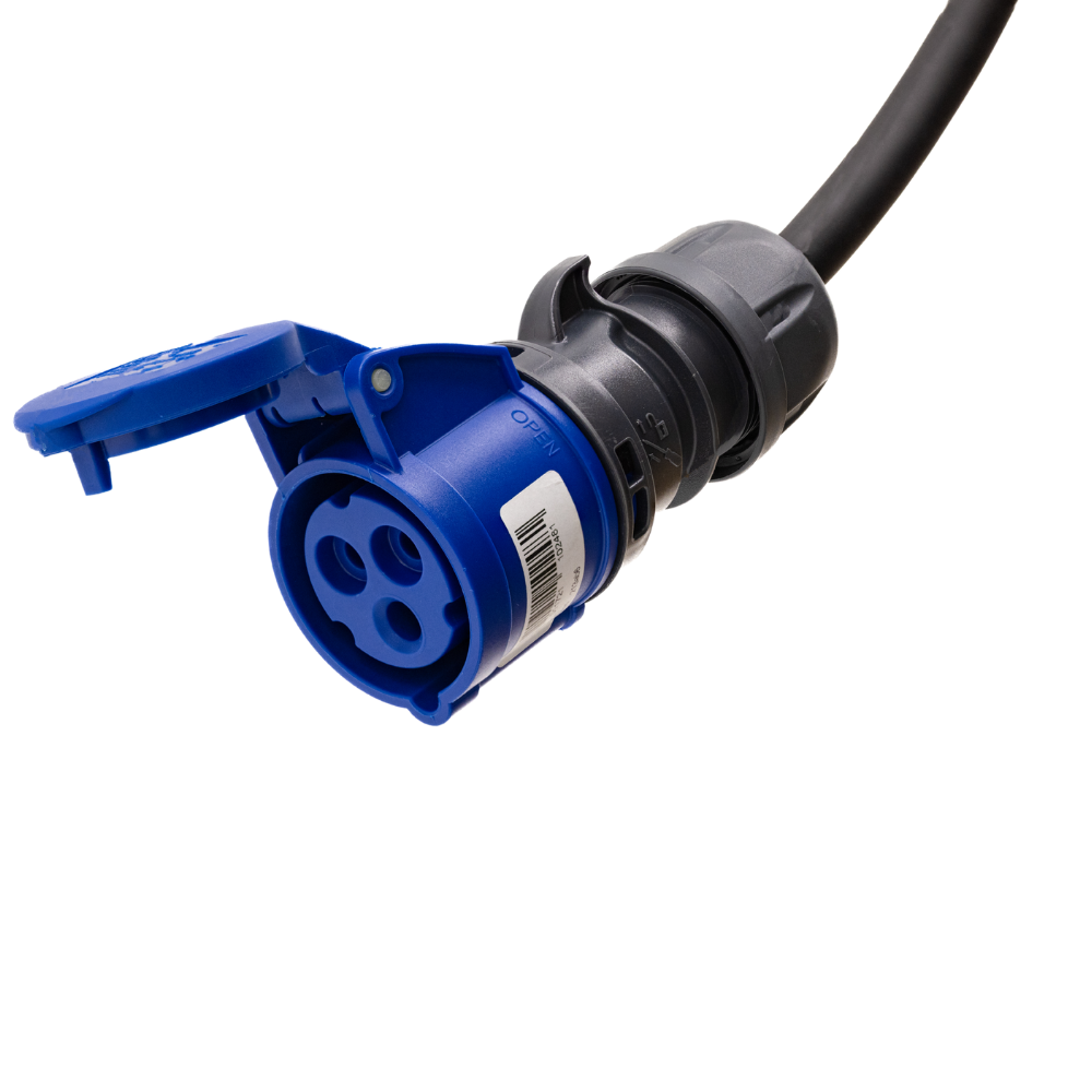 Adapter kabel type 2 (strona stacji ładowania) do 3-biegunowego gniazda 16A niebieskiego CEE