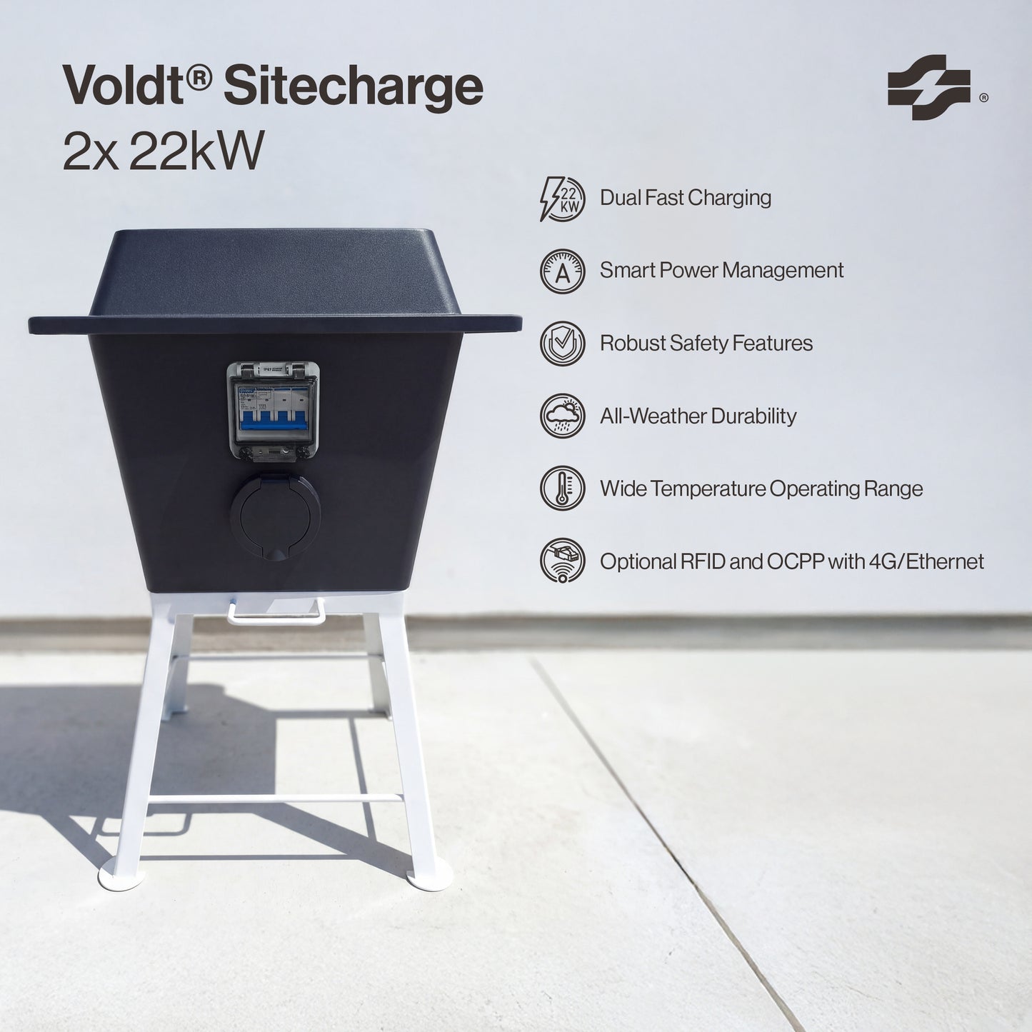 Voldt® Sitecharge | Typ 2 | 2×22 kW