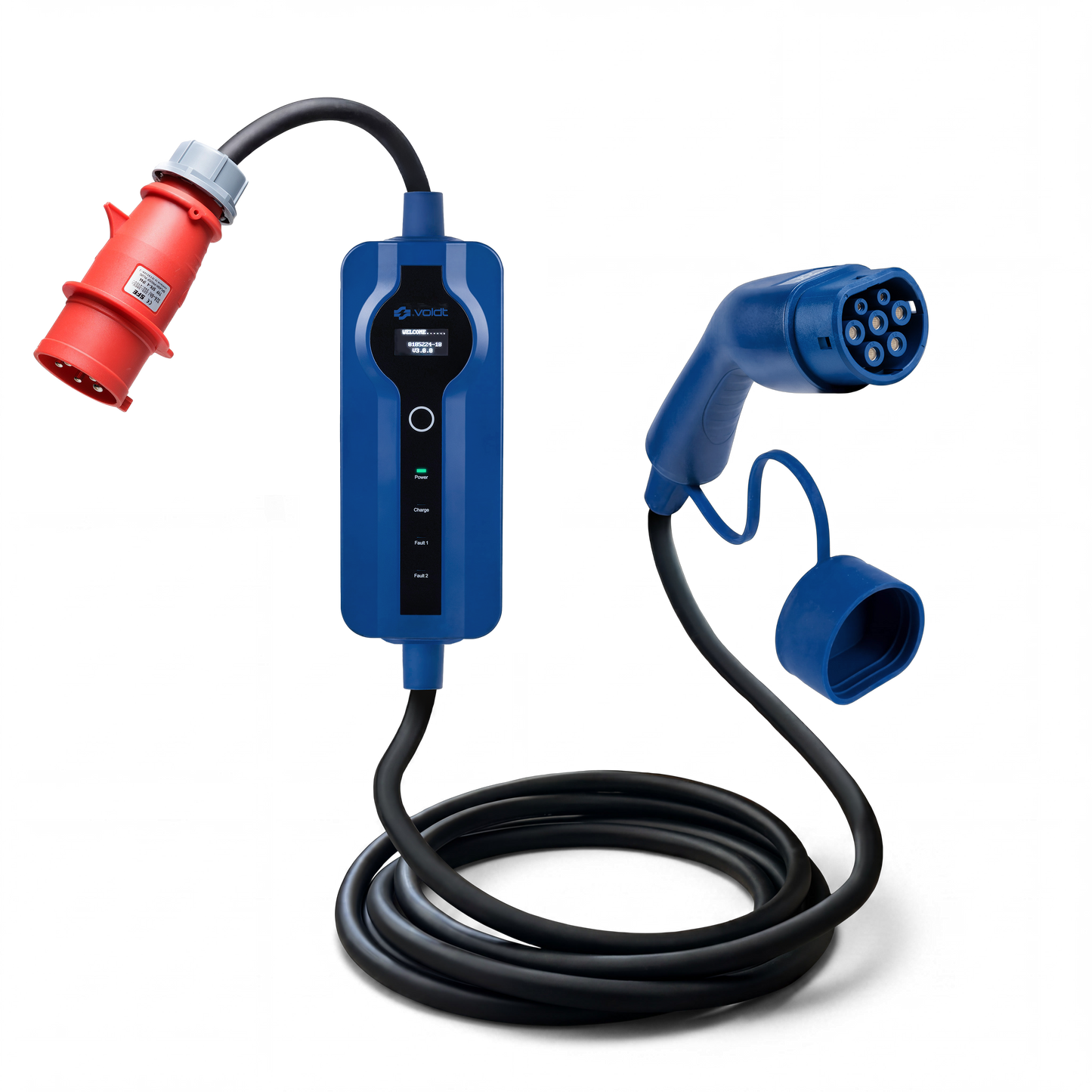 Voldt kabel do ładowania EV z CEE | 3 fazy | 8A-32A | 22kW + APP