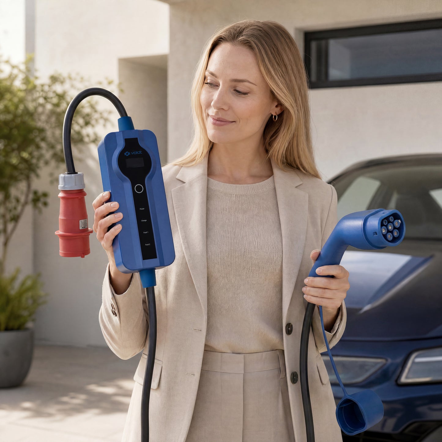 Voldt kabel do ładowania EV z CEE | 3 fazy | 8A-16A | 11kW + APP